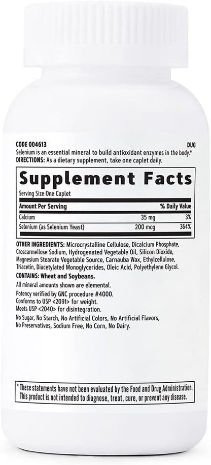 GNC Selenium 200mcg Essential Mineral, 200 Tablets