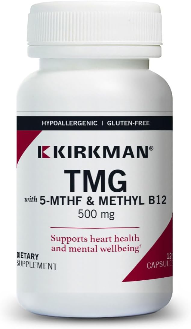 TMG (Trimethylglycine) 500 mg with Folinic Acid & B12, Hypoallergenic - 120 Capsules - görsel 1