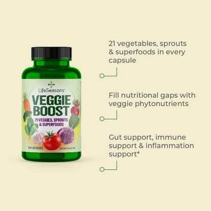 LifeSeasons Fruits & Veggies Supplement - 40 Fruit & Vegetable Superfoods - Triple Strength - 90 Count (Pack of 2)