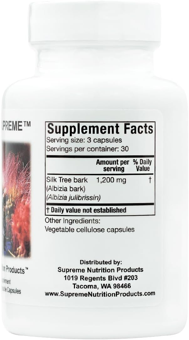 Supreme Nutrition Albizia Supreme, 90 Pure Silk Tree Bark Vegetarian Capsules (Pack of 2, Total 180) - görsel 3