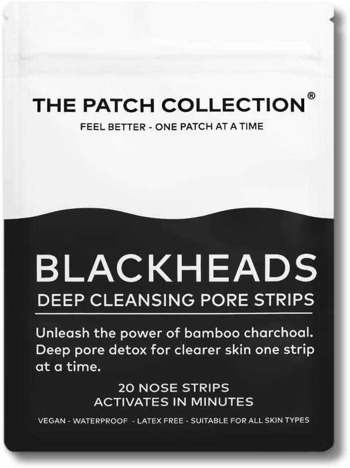 The Patch Collection® – Blackheads Deep Cleansing Pore Strips | Charcoal, Witch Hazel, Aloe Vera (Pack of 20) - görsel 1