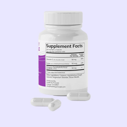 B1 Supplement (TTFD) – Energy Production, Cognitive Health, Digestion Support – 100 Capsules – Image 2