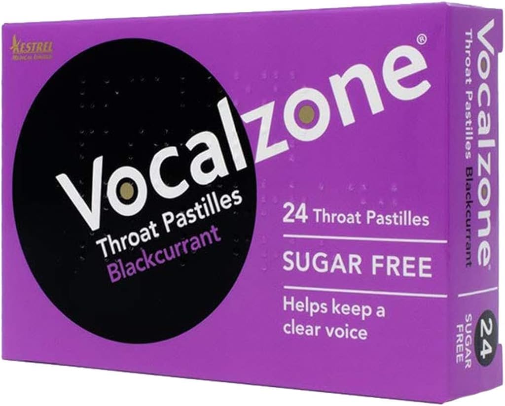 Vocalzone Throat Pastilles, Blackcurrant, 24 Pastilles – Image 1
