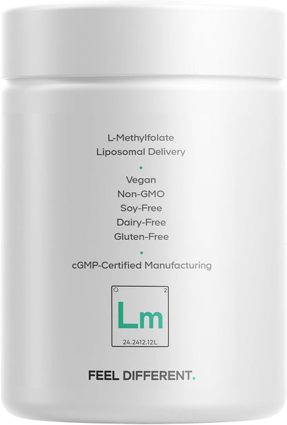 Codeage Liposomal L-Methylfolate 5-MTHF+ - Active Vitamin B9, Methylcobalamin B12, Betaine TMG, B6-2-Month Supply – Image 9
