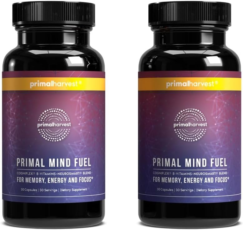 Primal Mind Fuel Brain Supplement – Nootropic for Focussed, Energy and Memory (2 Pack) - görsel 1
