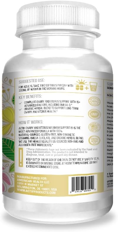 ACTIF Ovary and Uterus Maximum Support – 15 Advanced Factors with Omega-3, 90 Capsules - görsel 2