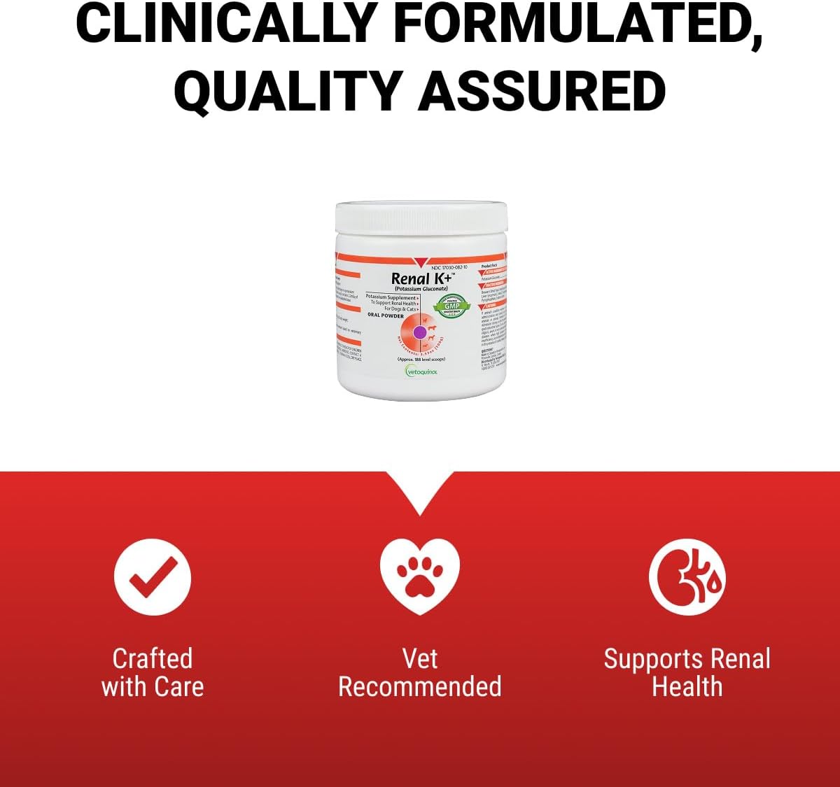 Vetoquinol Renal K - Potassium Supplement Powder for Dogs & Cats - Supports Kidney Health - 100 g - görsel 6