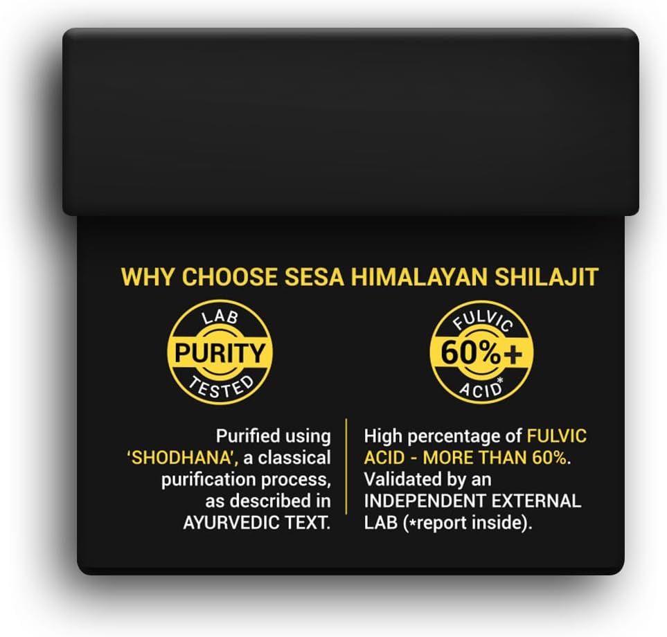 Sesa Himalayan Shilajit Resin – 100% Ayurvedic Fulvic Acid and Trace Mineral Supplement - görsel 9