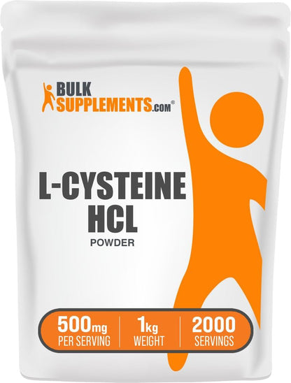 BulkSupplements.com L-Cysteine HCl Powder - Amino Acid Supplement - Gluten free, 500mg per Serve, 250g