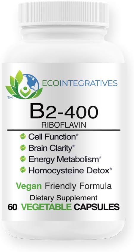 B2-400 Pure Riboflavin - Supports Nervous System Health, Homocysteine Metabolism, Cardiovascular Health, Energy Production, – Image 1