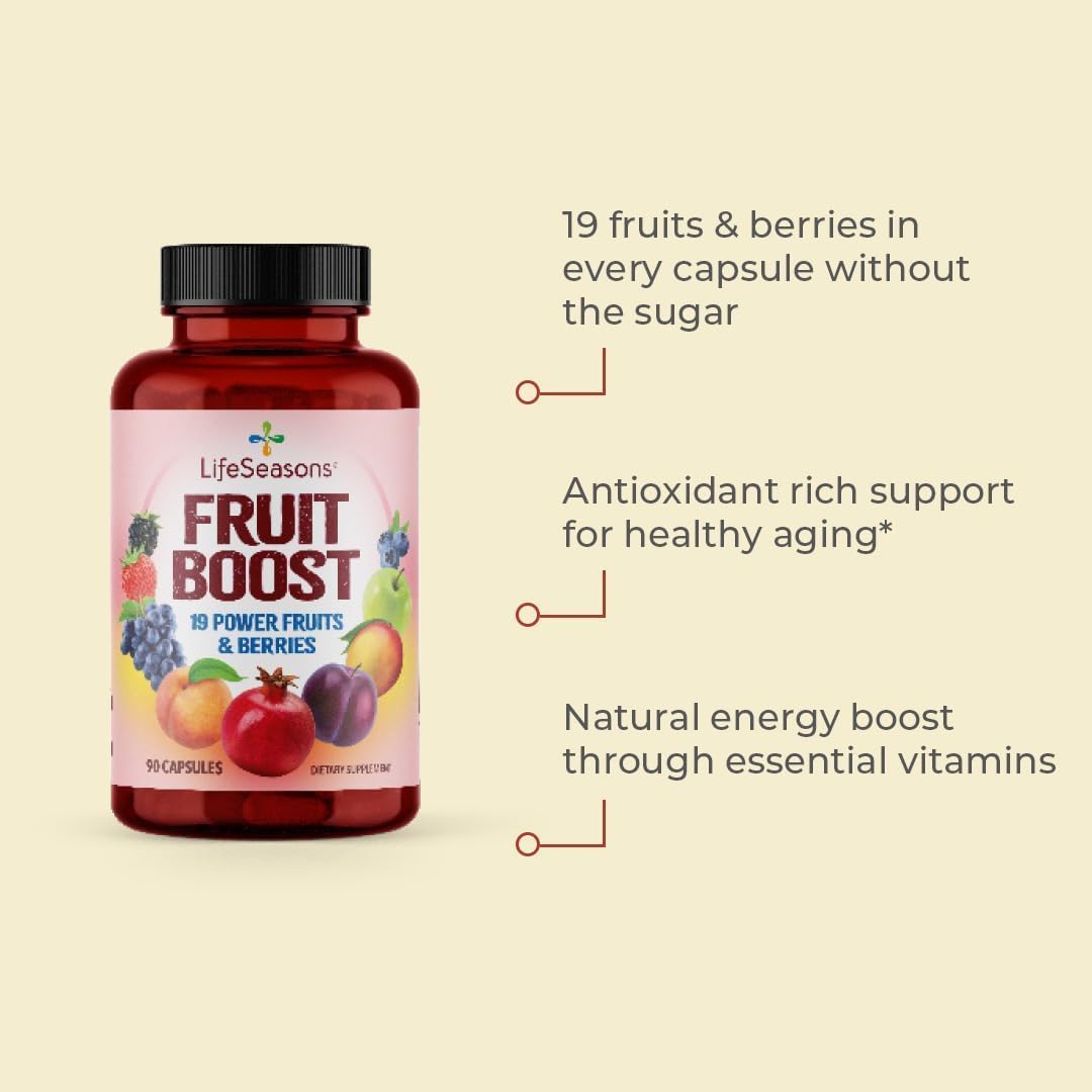 LifeSeasons Fruits & Veggies Supplement - 40 Fruit & Vegetable Superfoods - Triple Strength - 90 Count (Pack of 2) - görsel 1