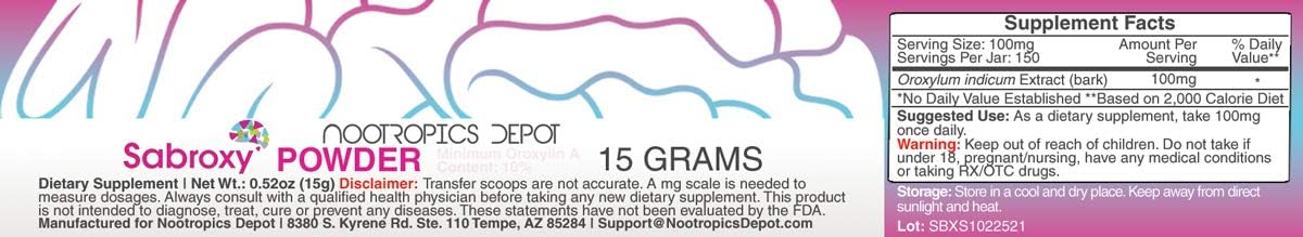 Nootropics Depot Sabroxy® Oroxylin-A Powder | 15 Grams | Minimum 10% Oroxylin-A - görsel 4