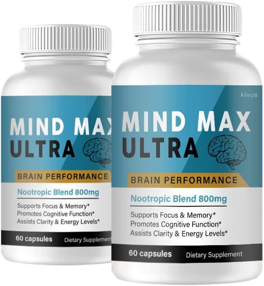 (2 Pack) Mind Max Ultra - Brain Performance Supplement (120 Capsules)