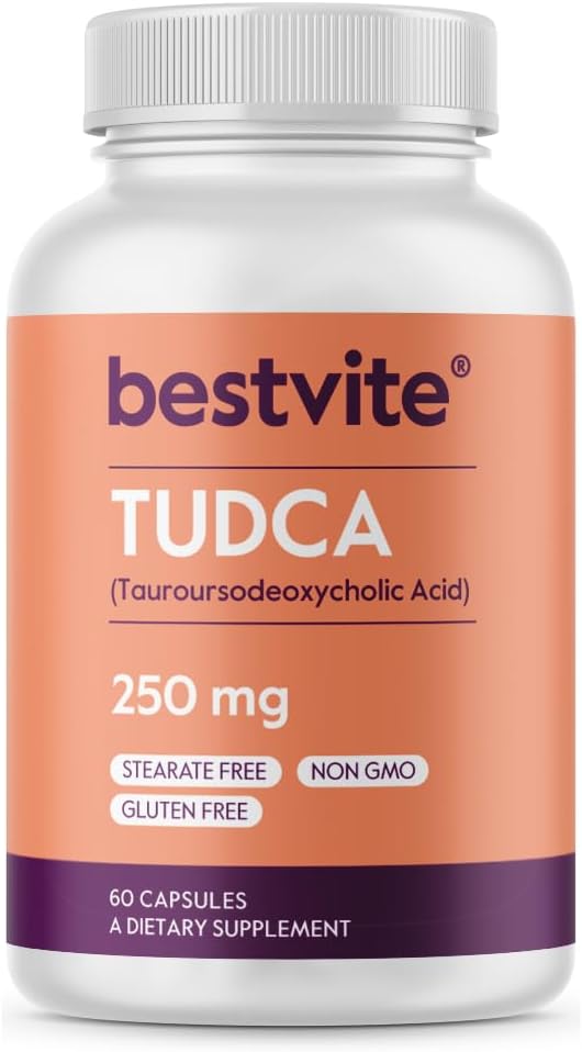 BESTVITE TUDCA 250mg (60 Capsules) (Tauroursodeoxycholic Acid) - No Stearates - Gluten free - Non-GM - görsel 1