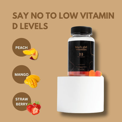 Black Girl Vitamins Vitamin D3 Gummies, for – Muscle Function: Vitamin D contributes to normal muscle function, – Image 4