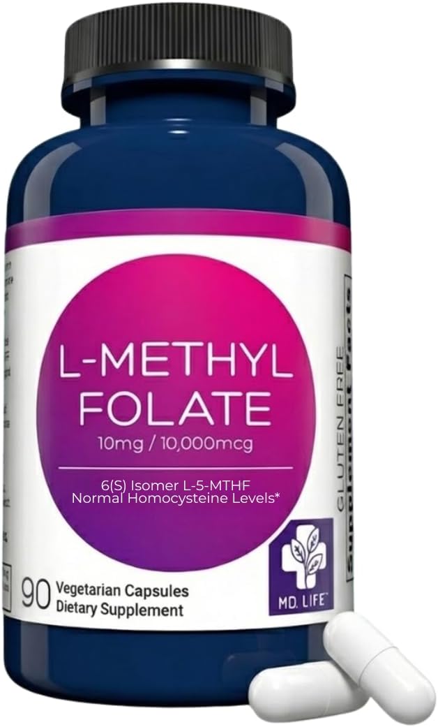 MD Life L-Methylfolate 10 mg Supplement - Active Folate - 30 Capsules - görsel 10