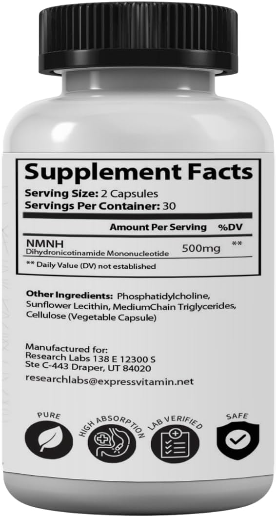 Research Labs Liposomal NMNH 500mg Per – Encourages healthy immune function – NAD+ plays a role in regulating – Image 5