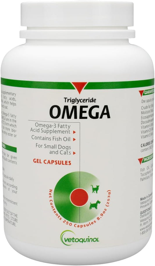 Vetoquinol Triglyceride Omega Fish Oil for – Healthy Skin and Coat: Omega-3s help nourish the skin from within, – Image 1
