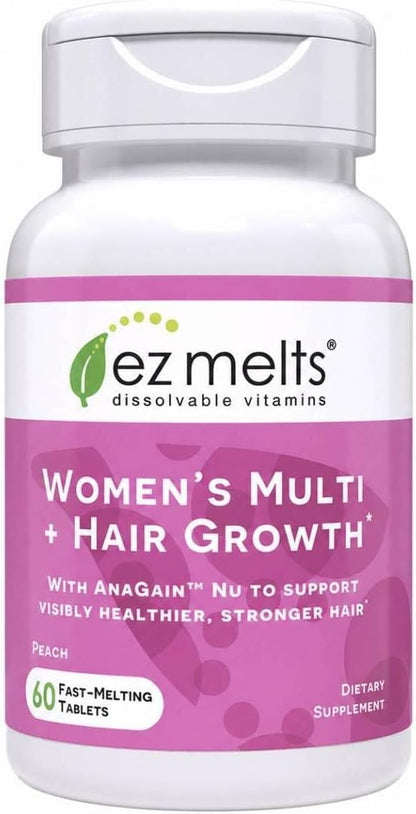 EZ Melts Women's's Multi + Hair Growth – – Methylated Folate and B12: These active forms support energy metabolism – Image 1