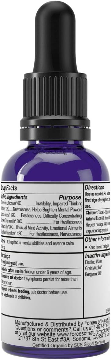 Forces of Nature Focus More – Homeopathic – Blue Skullcap – Herbal tonic for the nervous system, believed to – Image 6