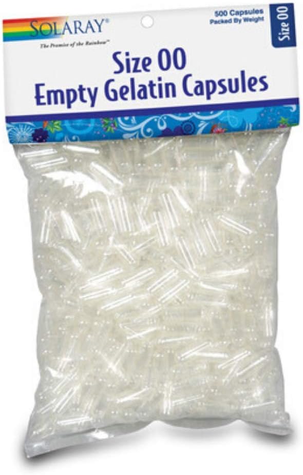 Solaray Empty Gelatine Capsules, Size 00 | 500 Count - görsel 1