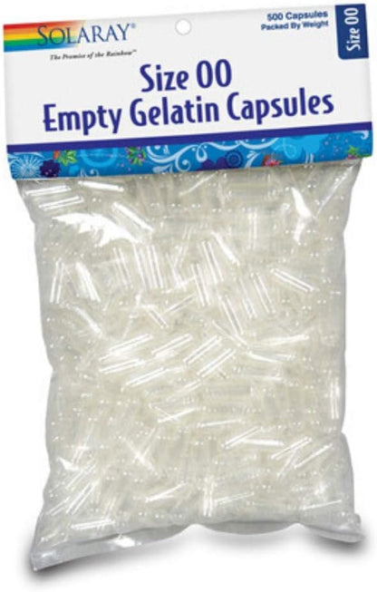 Solaray Empty Gelatine Capsules, Size 00 | 500 Count