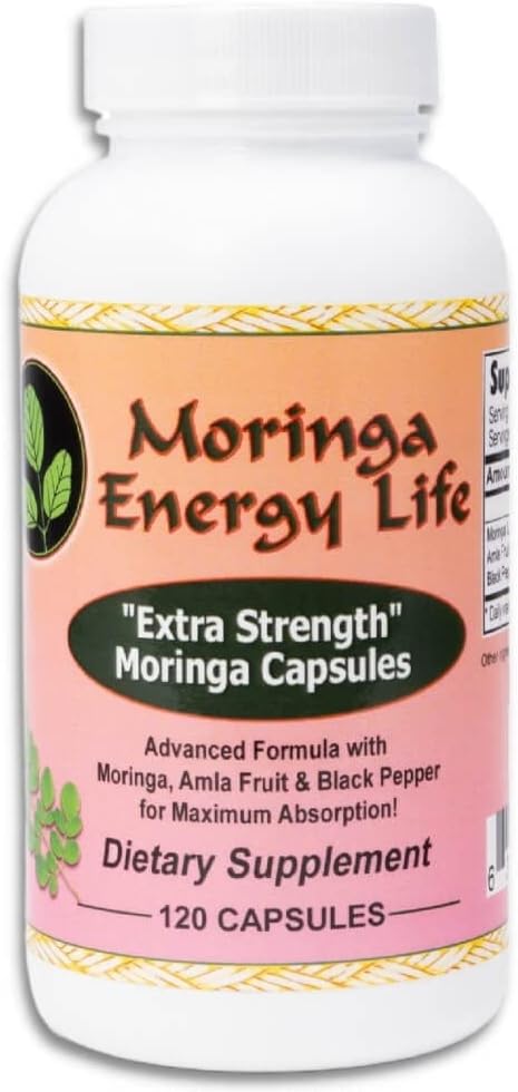 Moringa Extra Strength Capsules 120 – Moringa Oleifera, Amla Fruit & Black Pepper - görsel 1