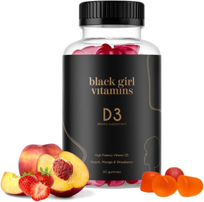 Black Girl Vitamins Vitamin D3 Gummies, for – Immune Support: Vitamin D helps maintain normal immune function, – Image 1
