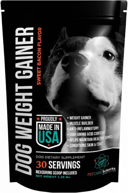 PET CARE Sciences Dog Weight Gainer - 30 Servings, Weight Gain Supplement for Dogs, Canine Muscle Builder – Image 1