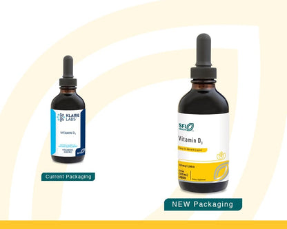Klaire Labs Vitamin D3 Liquid Drops - High Potency 5000 IU in MCT Oil, 120 mL