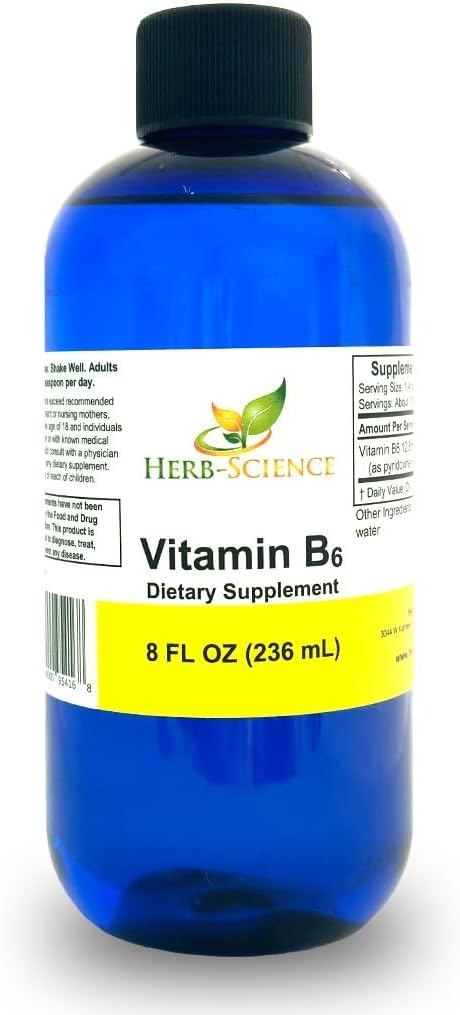 Liquid Vitamin B6 Drops – 240 mL (192 Servings) – High Absorption Pyridoxine for Energy, Mood & Nervous System Support – Image 1