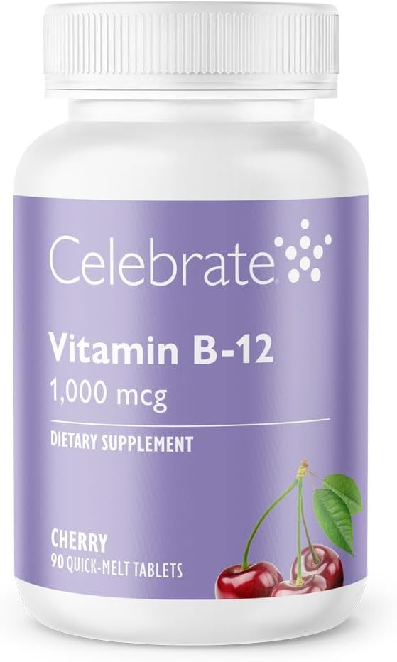 Celebrate Vitamins B-12 Quick Melt 1000 mcg with Folic Acid – 90 Tablets - görsel 1