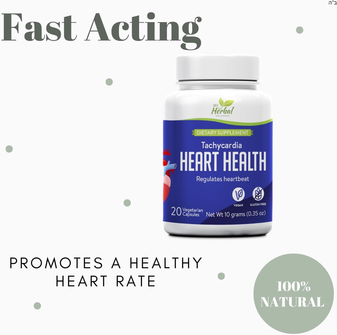 Tachycardia Heart Health – Fast Acting – Promotes a Healthy Heart Rate and Overall Cardiac Function – 100% Natural Herbal Supplement - görsel 1