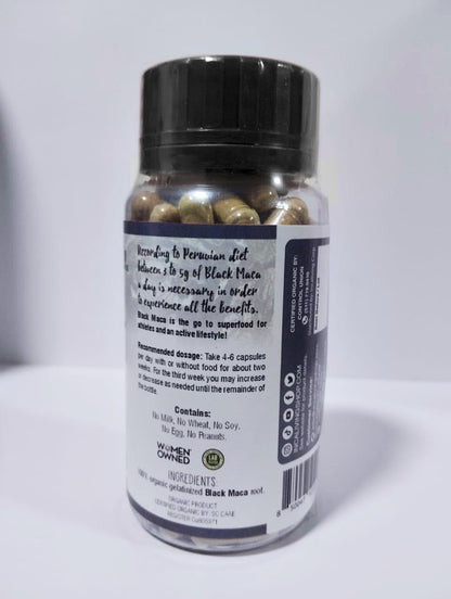 Incaliving Premium Black Maca Vegie Capsules – 120 Count, Organic Peru Maca