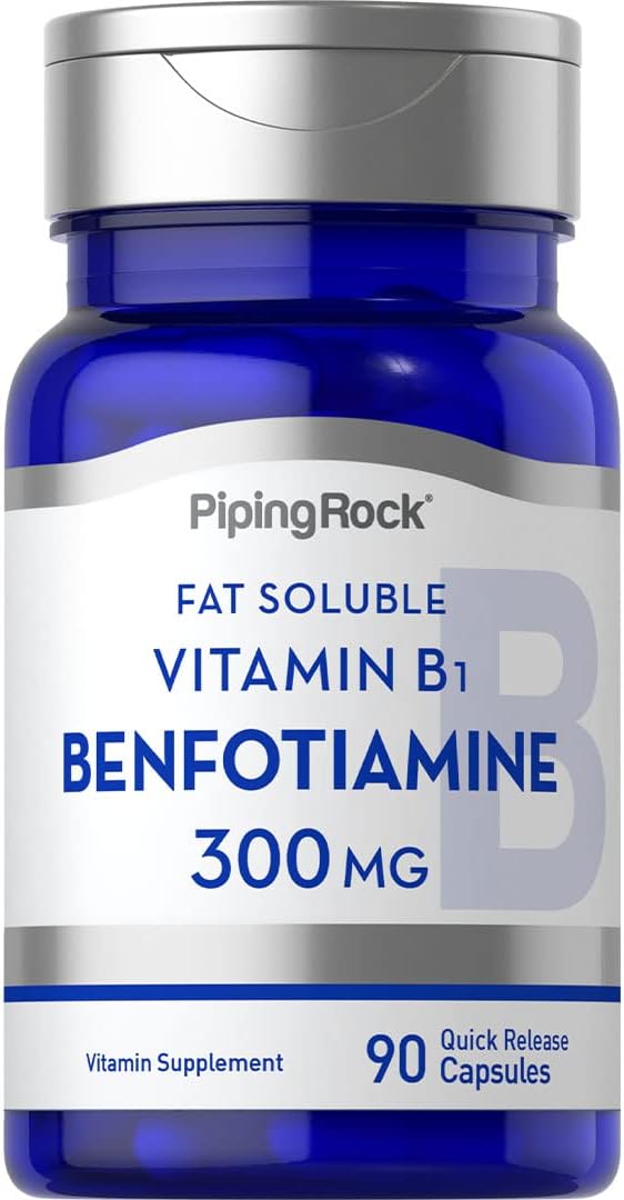 Piping Rock Benfotiamine 300mg | 90 Capsules | Fat Soluble Vitamin B1 - görsel 1