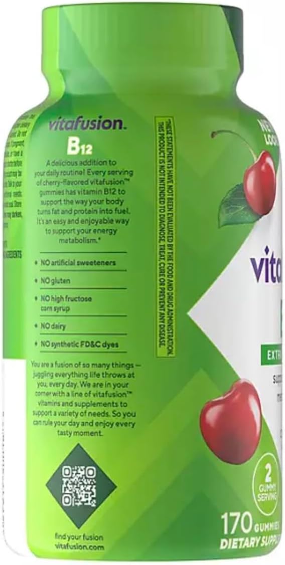 Vitamin B12 Extra Strength Gummy Vitamins - – Older adults: Age-related changes in stomach acid can reduce B12 – Image 2