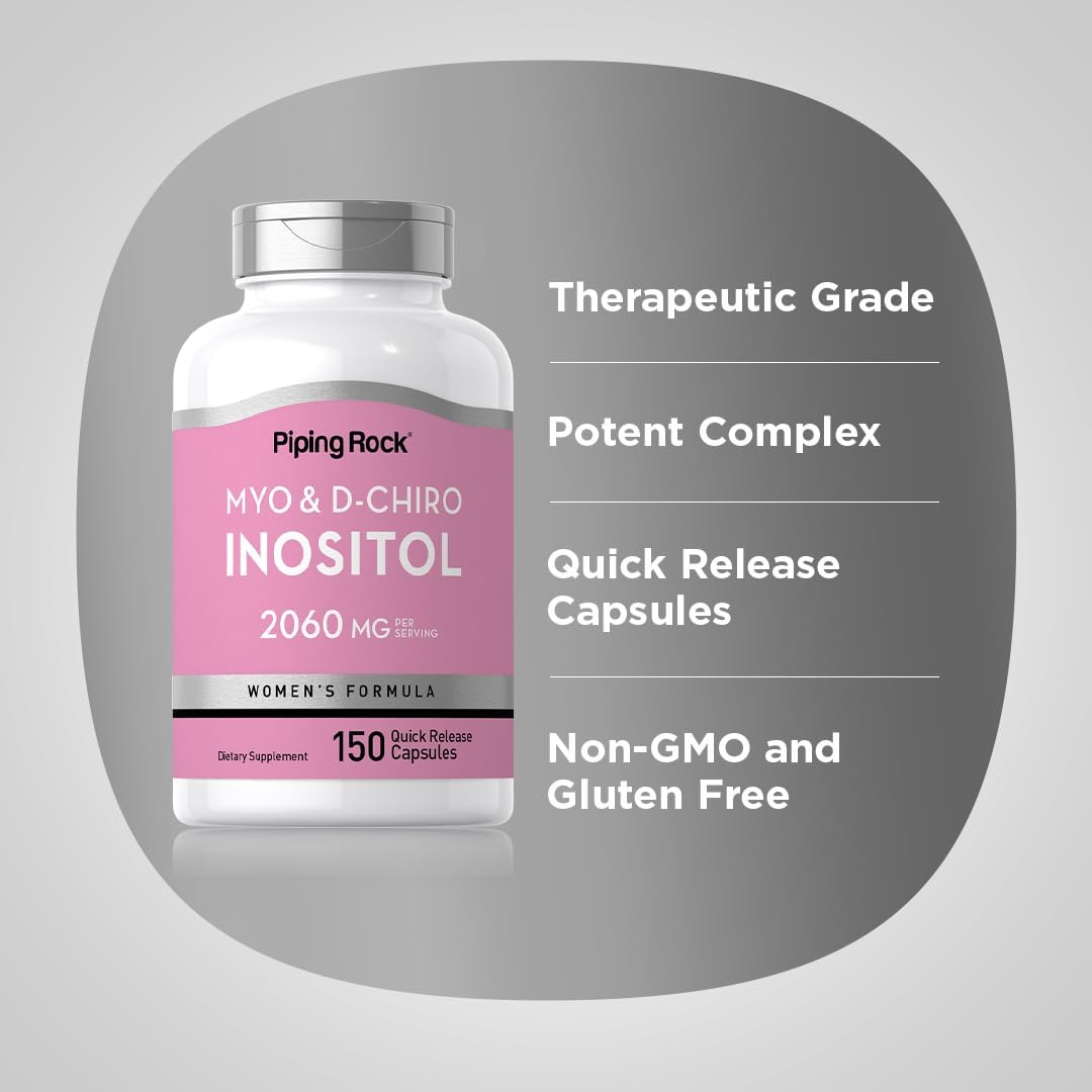 Piping Rock Myo-Inositol & D-Chiro Inositol Supplement | 150 Capsules | Women's Health | Non-GM, Gluten free - görsel 4