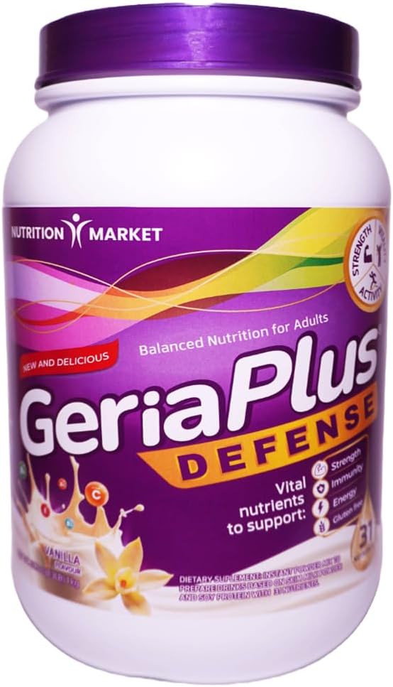 Geriaplus High Protein Nutrition Shake for Seniors, Daily Nutrition & Energy Support, Gluten Free, Vanilla, 1000g - görsel 1