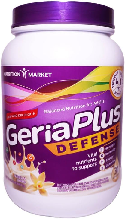 Geriaplus High Protein Nutrition Shake for Seniors, Daily Nutrition & Energy Support, Gluten Free, Vanilla, 1000g