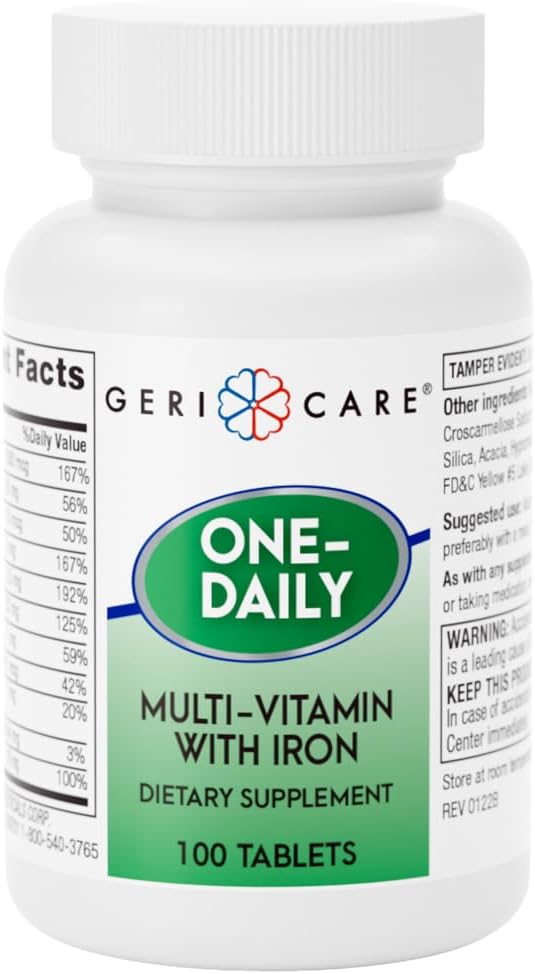 GeriCare One-Daily Multivitamin with Iron – Complete Daily Nutritional Supplement with Essential Minerals for Energy, – Image 8