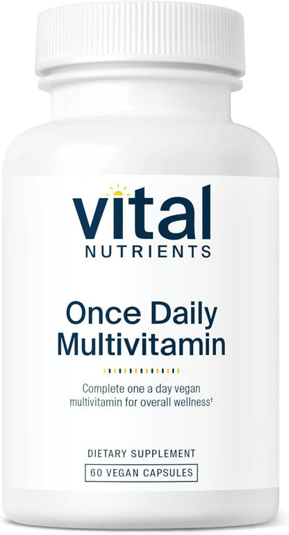 Vital Nutrients Once-daily Multivitamin - Vegan Multi for Women's & Men - Allergen-Free - 19 Essential Vitamins + Antioxidants for Eye and Heart Health - 60 Capsules