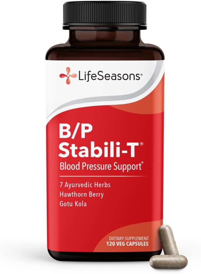 LifeSeasons B/P Stabili-T - Blood Pressure Support Supplement with Ashwagandha, Arjuna & Hawthorn Berry - 120 Capsules - görsel 1
