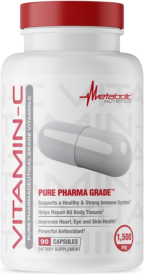 Metabolic Nutrition Vitamin C, 1500mg, Pure Pharma Grade, High Absorption Ascorbic Acid Capsules (90 Caps) - görsel 1