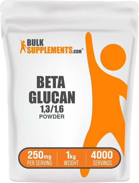Beta Glucan Powder - 1,3/1,6, 250mg per Serving, 1kg - Vegan & Gluten free Supplement – Image 1