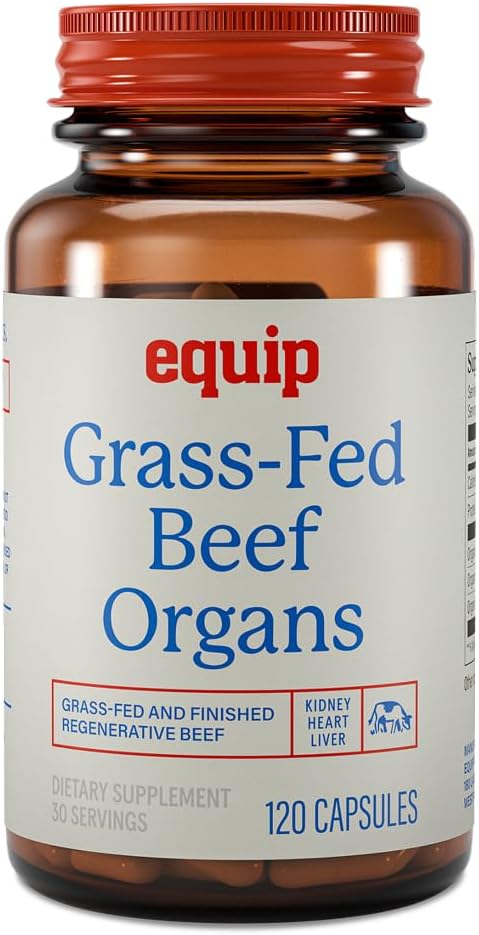 Equip Grass-Fed Beef Organs - Regenerative Freeze Dried Liver, Kidney & Heart Capsules - görsel 1