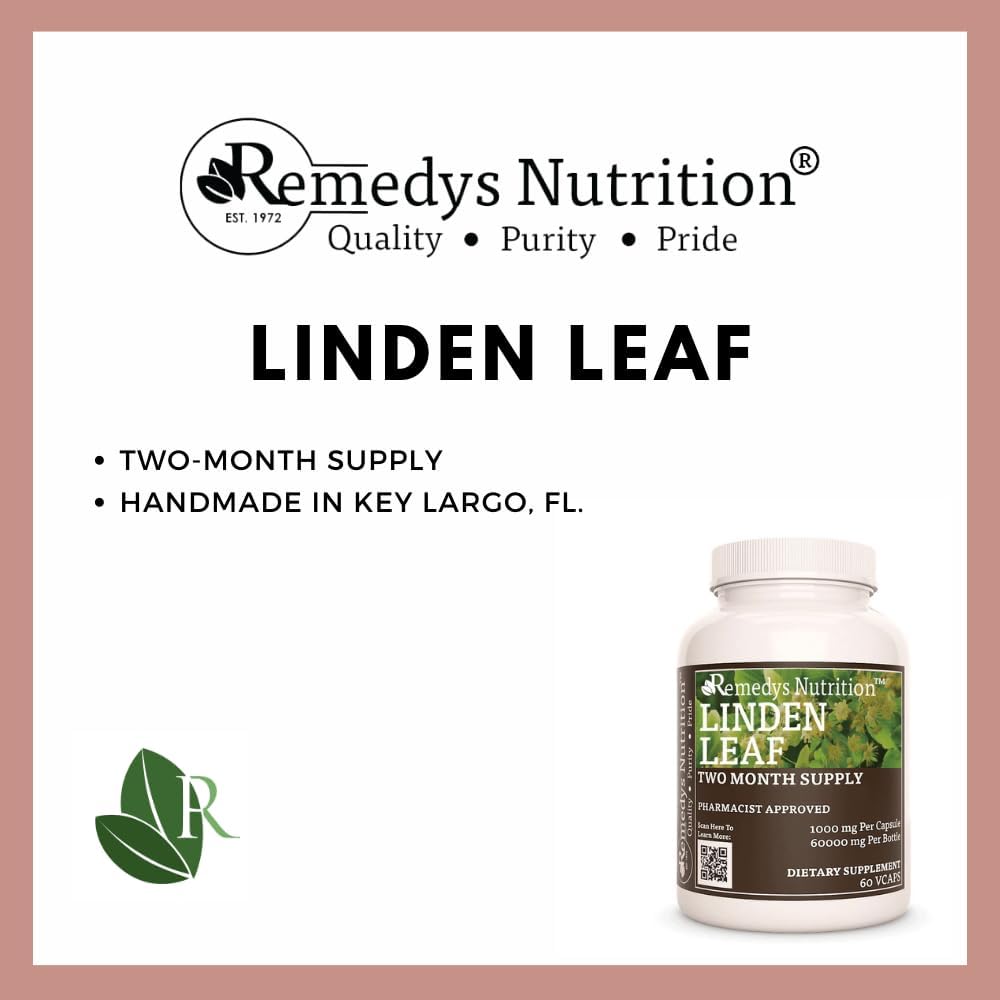 Linden Leaf & Flowers | 1,000 mg, 60 Vegan Capsules Herbal Supplement | Two Month Supply - görsel 3