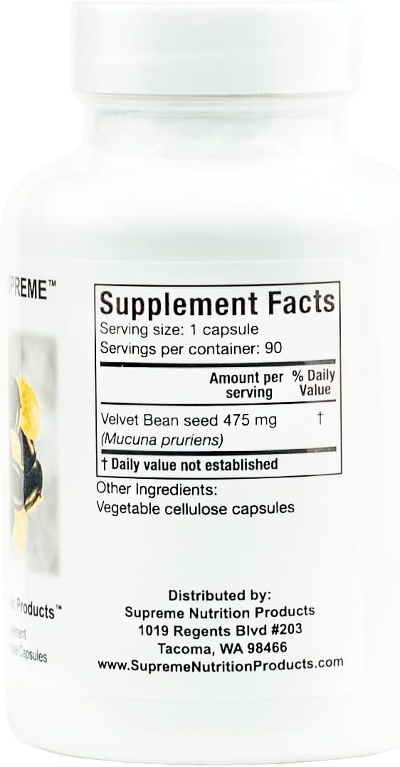 Supreme Nutrition Mucuna Supreme, 90 Pure – cGMP Standards: Manufactured in facilities that meet Current Good – Image 3