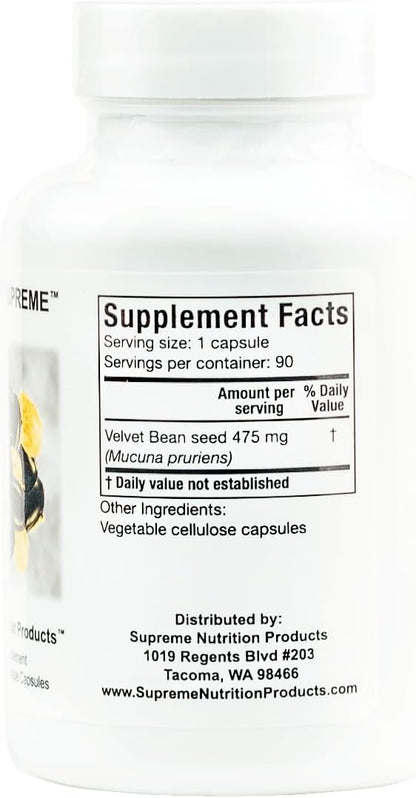 Supreme Nutrition Mucuna Supreme, 90 Pure – cGMP Standards: Manufactured in facilities that meet Current Good – Image 3