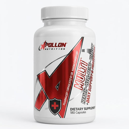 Apollon Nutrition Multivitamin – Daily – B-Vitamin Complex : Thiamine (B1), riboflavin (B2), niacin (B3), – Image 1