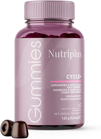 FARMASi Nutriplus Cycle Plus Gummies - Vegan Women's's Support Supplement with Iron, Vitamin B6 & Botanical Extracts, – Image 5